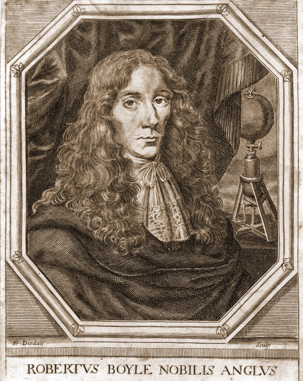 Robert Boyle (1627 - 1691), İrlandalı fizikçi ve kimyager portresi. by Unknown artist