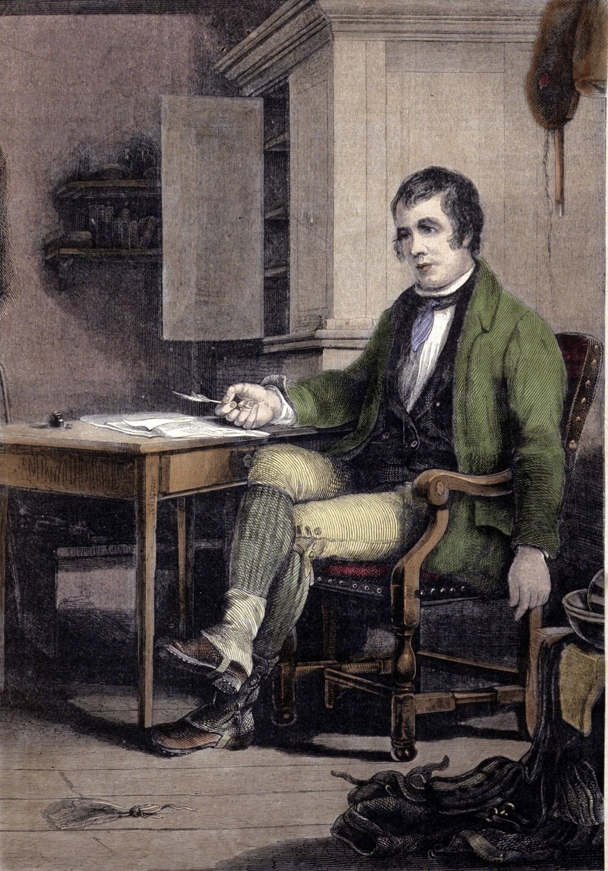 Robert Burns'ün portresi, İskoç şair (1759-1796). by Unknown artist