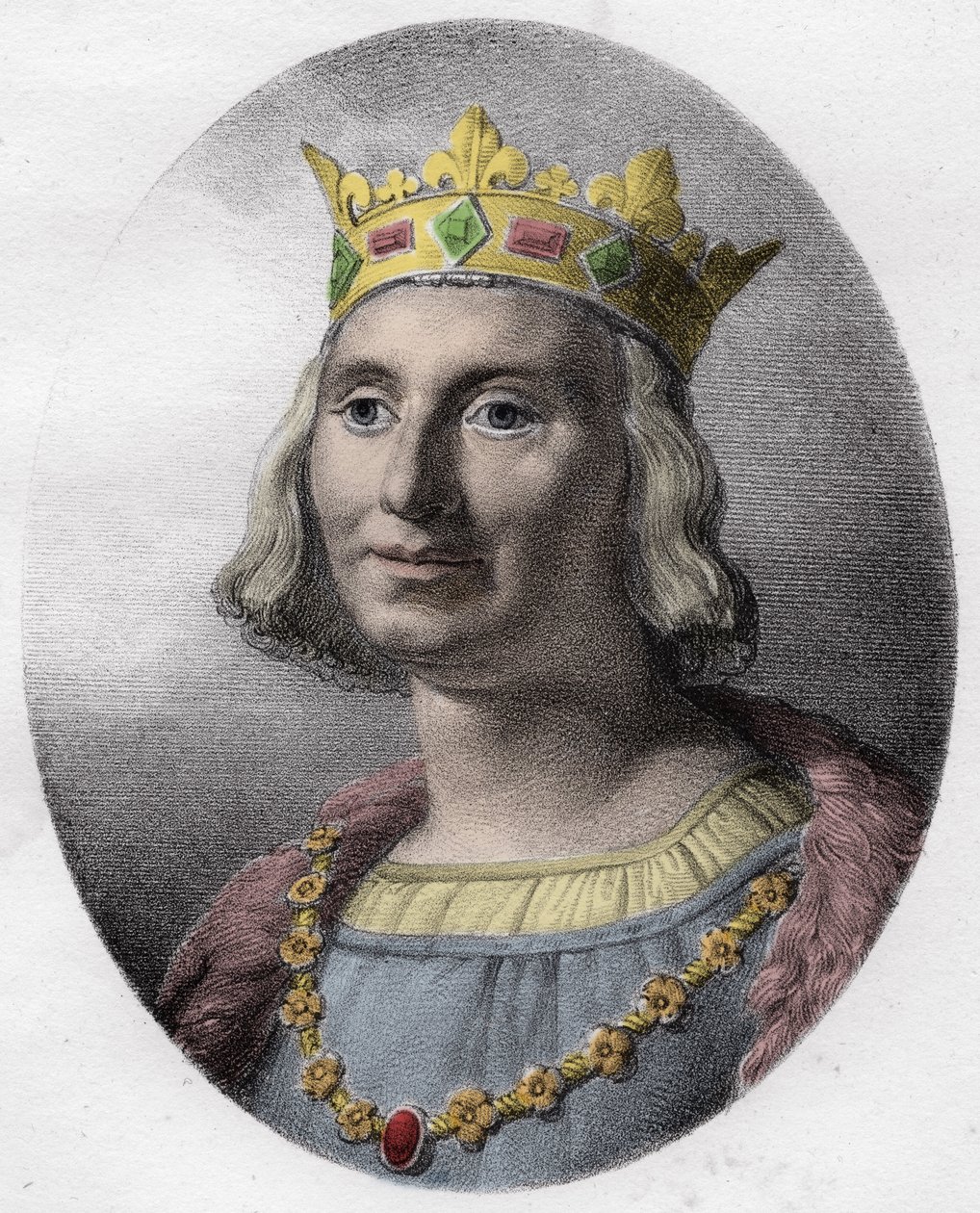 Saint Louis portresi (Saint-Louis, Louis IX (1214-1270) - Fransa Kralı Saint Louis IX (1214-70) - by Unknown artist