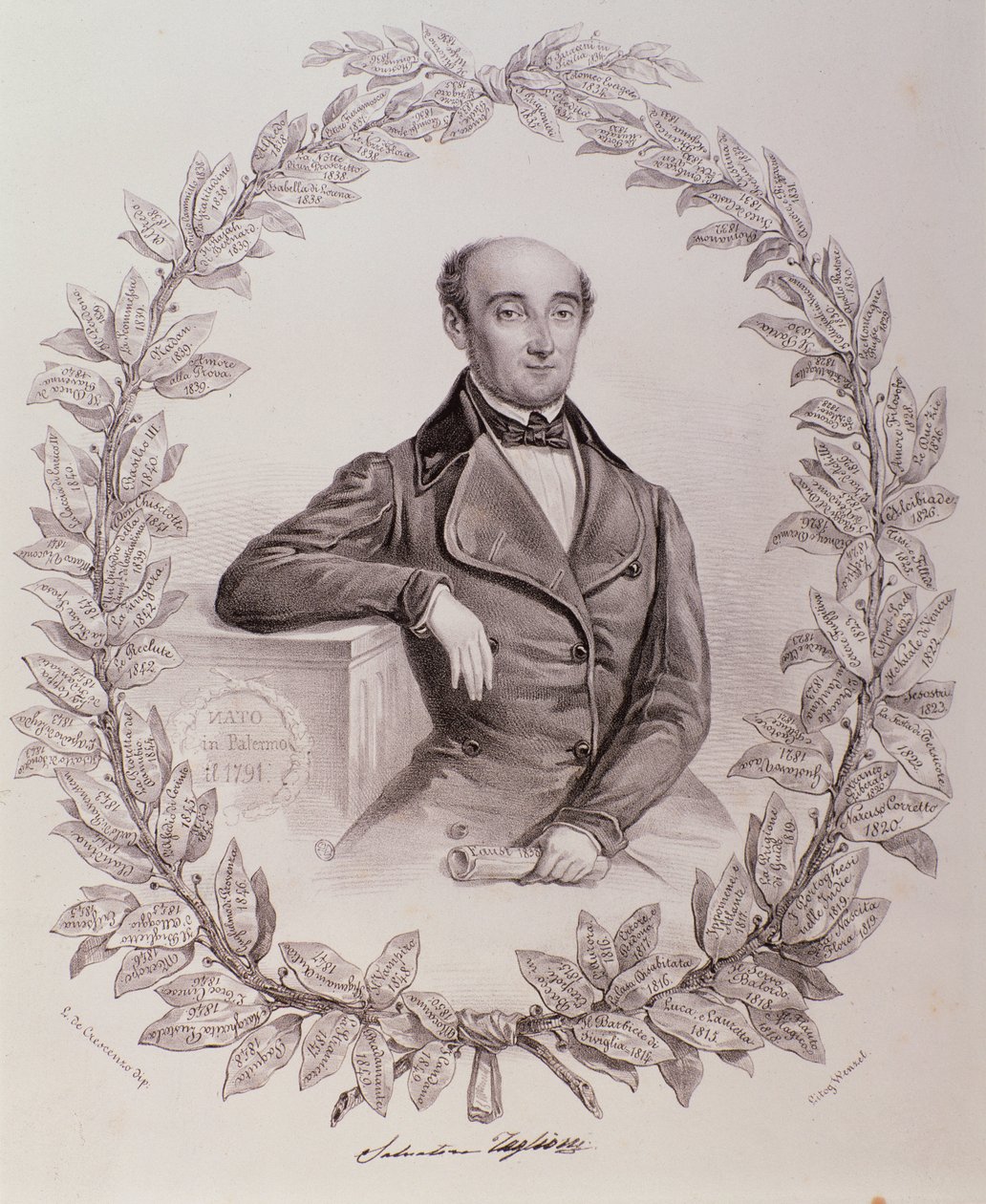 Salvatore Taglioni'nin portresi (gravür by Unknown artist