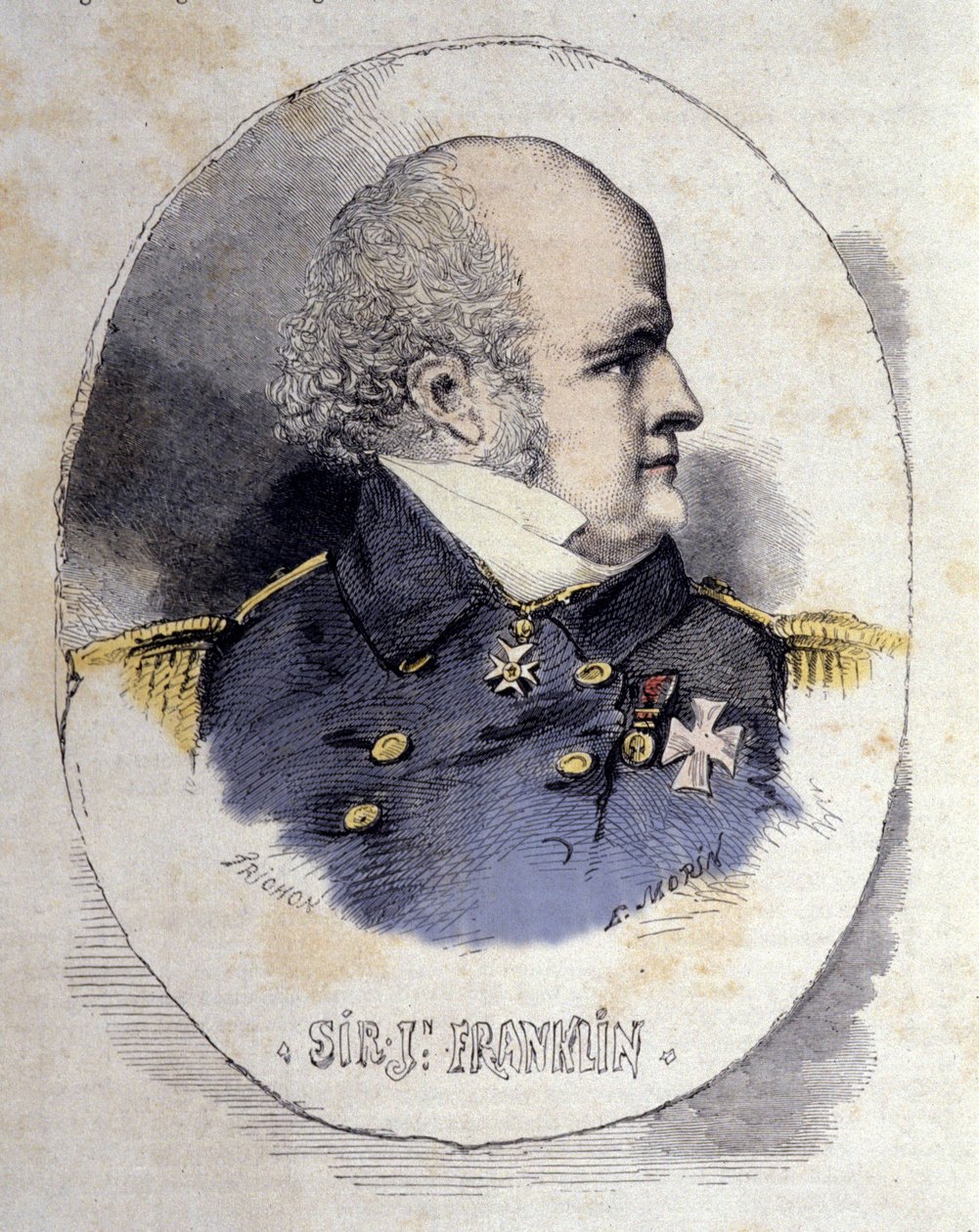 Sir John Franklin 1786-1847 deniz subayı ve İngiliz kaşif portresi. by Unknown artist