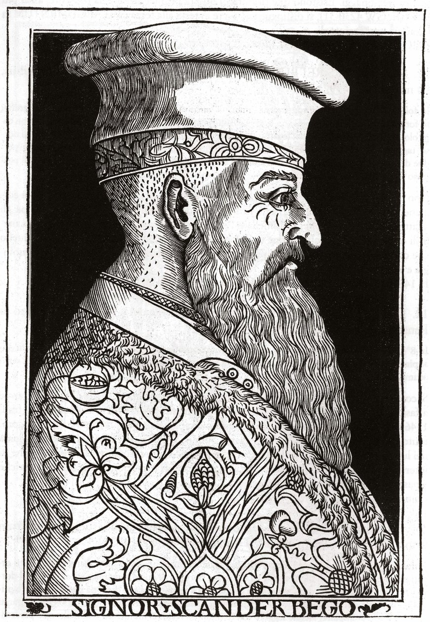 Skanderbeg (veya Scanderbeg) (1403 - 1468), Arnavut savaş adamının portresi. by Unknown artist