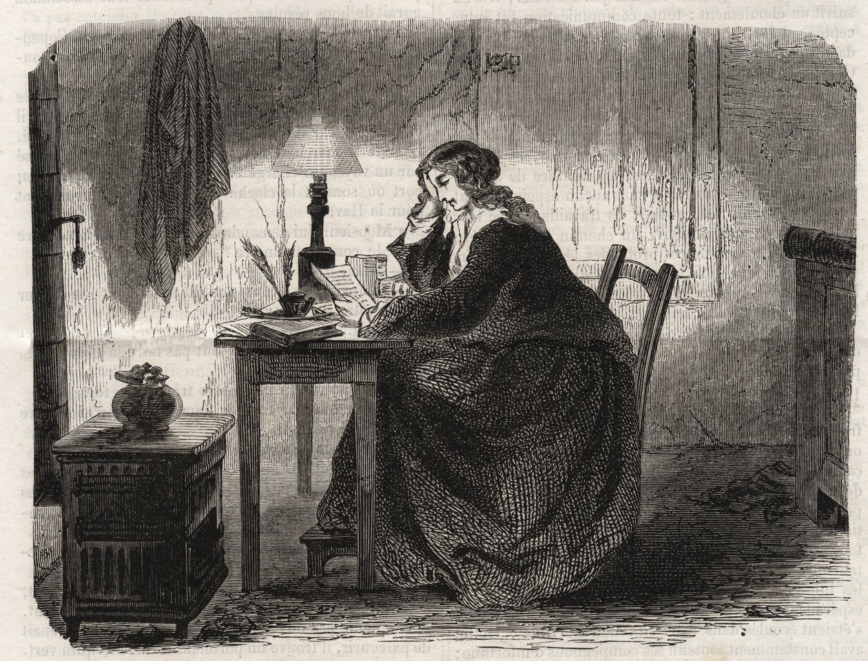Sophie Germain portresi (1776-1831) Fransız matematikçi (Marie-Sophie Germain Fransız matematikçi, fizikçi ve filozof portresi) - 1860 gravür - by Unknown artist