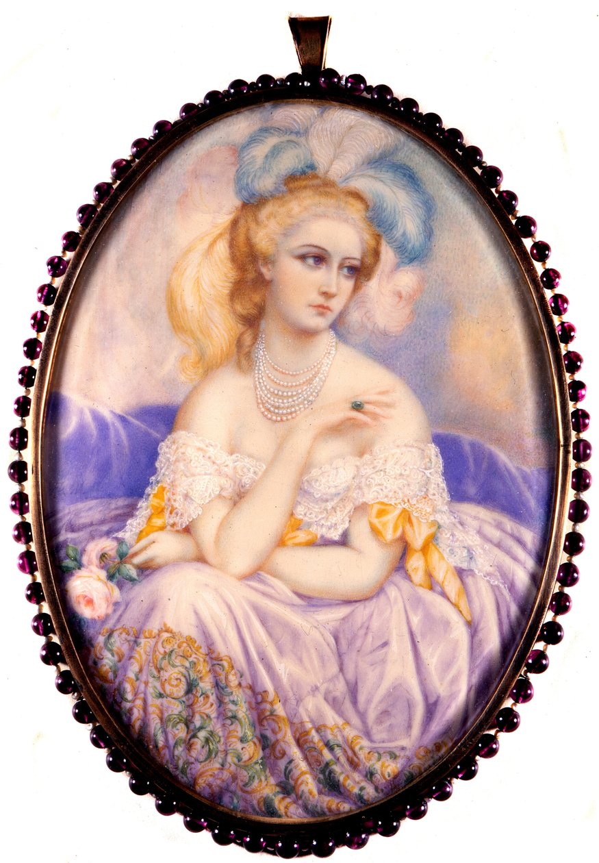 Castiglione Kontesi'nin Portresi (1837-1899) (Virginia Elisabetta Luisa Carlotta Antonietta Teresa Maria Oldoini). Fildişi üzerine minyatür. . by Unknown artist