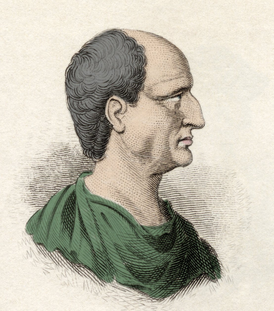 Themistokles (Yunan Themistokles), devlet adamı ve Atinalı generalin (MÖ 525-460) portresi. 19. yüzyılın gravürü. by Unknown artist