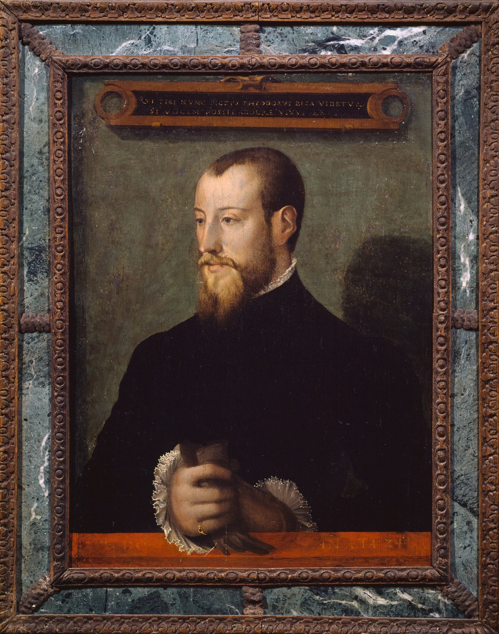 Theodore Beza veya Theodore de Beze'nin (1519-1605) 24 yaşındaki portresi, Fransız ilahiyatçı, anonim bir ressam tarafından yapılan tablo by Unknown artist