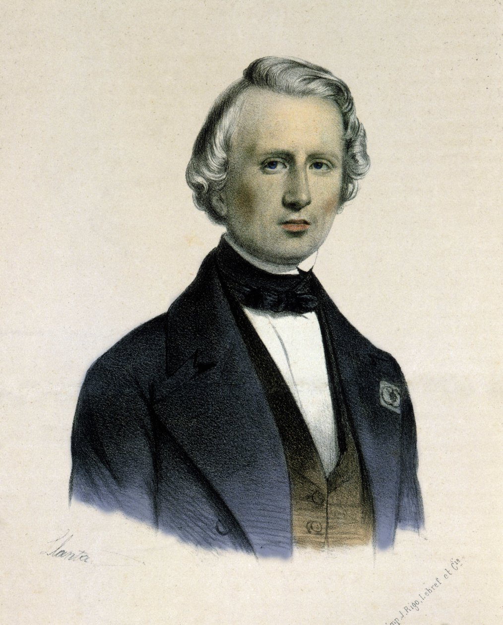Urbain Jean Joseph Le Verrier veya (Leverrier), Fransız matematikçi ve astronom (1811-1877) portresi. Neptün gezegeninin ilk gözlemcisidir. by Unknown artist