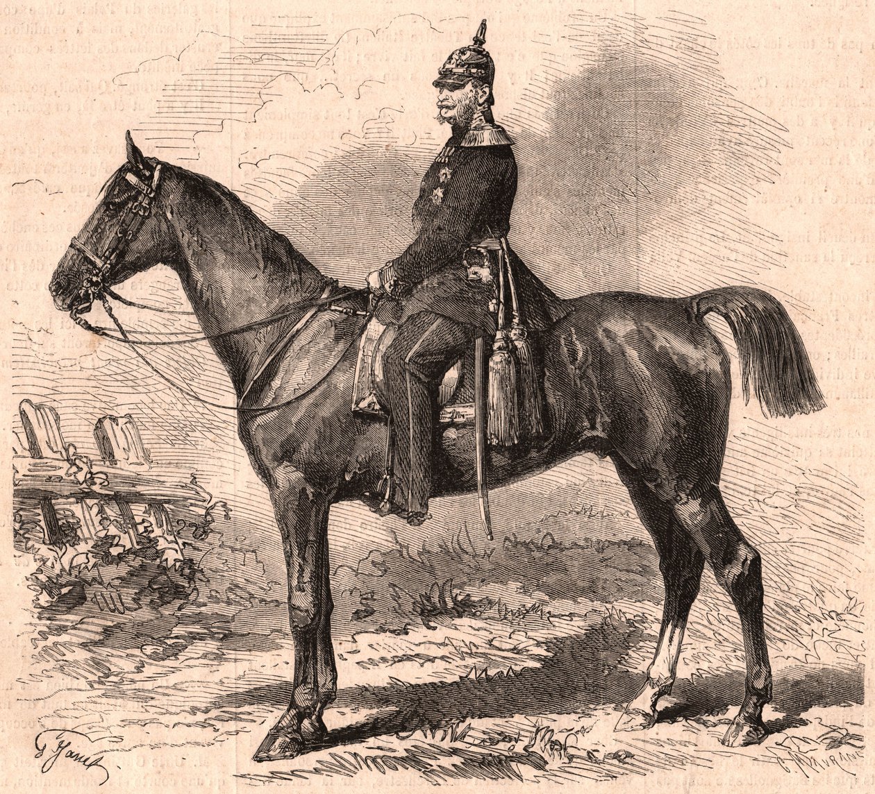 William I'in at sırtında üniformalı portresi by Unknown