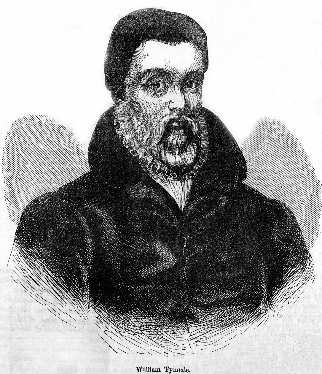 William Tyndale (Tindale) (1494-1536), Galli ilahiyatçı ve çevirmen portresi. 19. yüzyılın gravürü. by Unknown artist