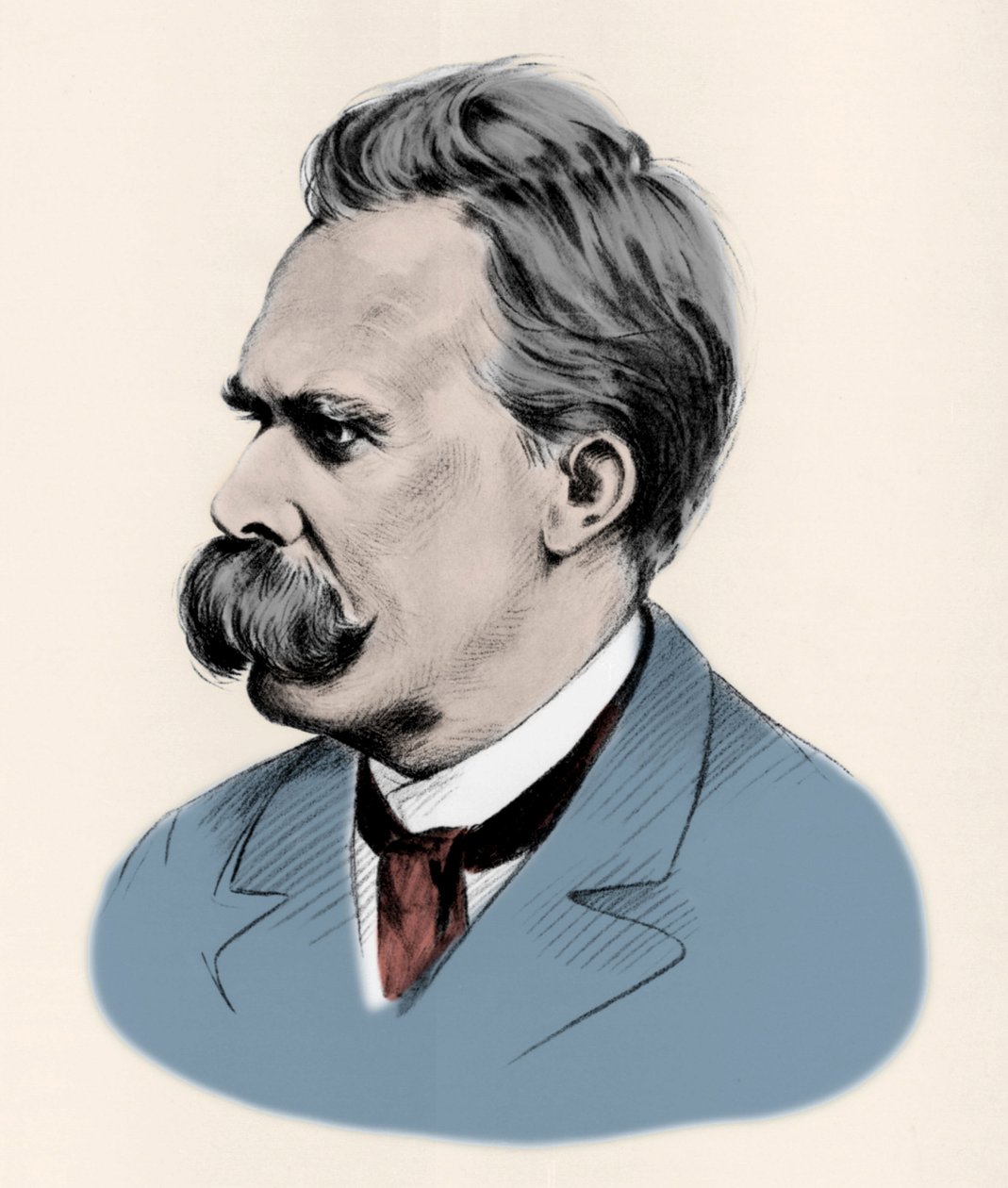 Alman filozof Friedrich Nietzsche'nin (1844-1900) portresi. by Unknown artist