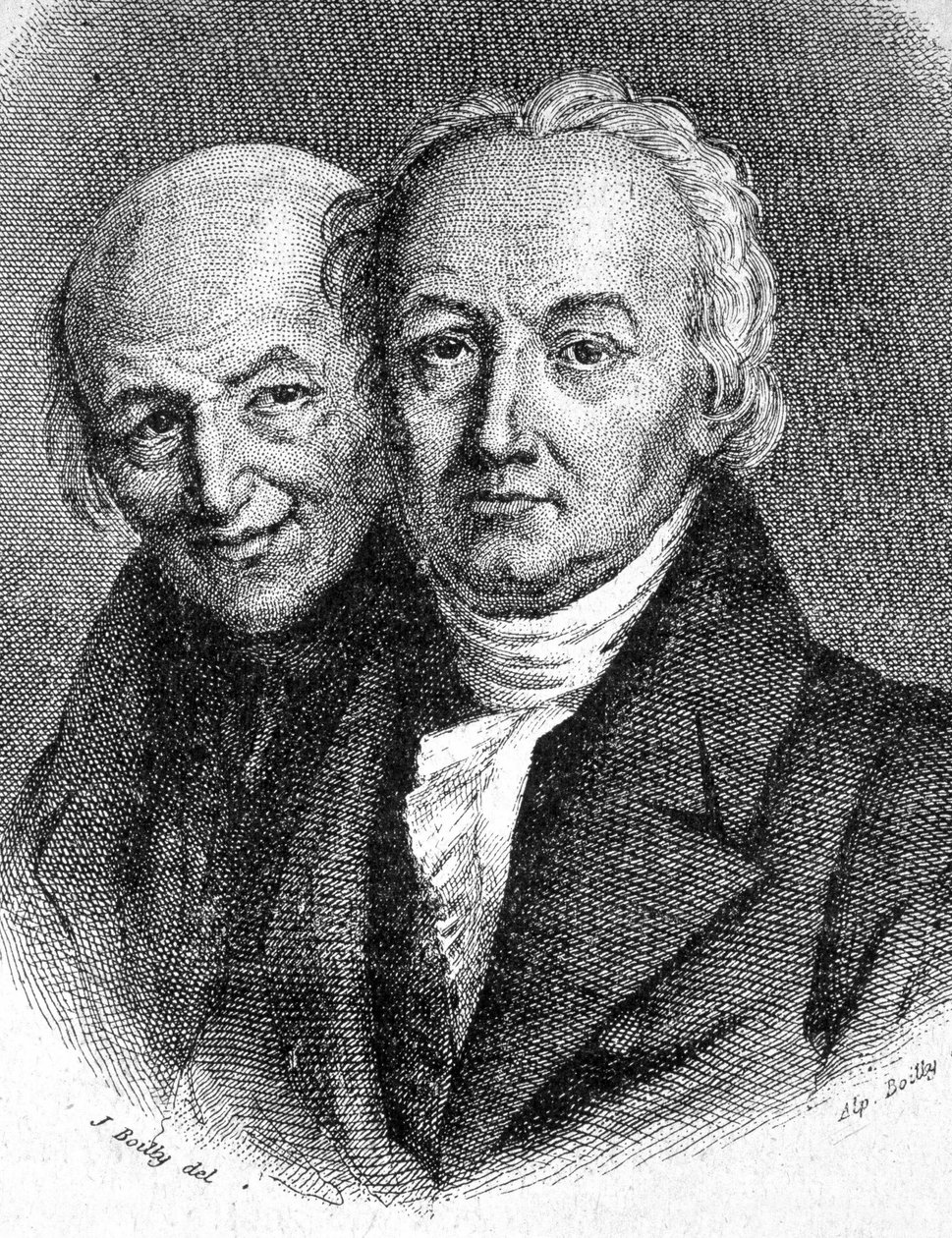 Hauy Kardeşlerin Portresi: Abbe Rene Just Hauy (1743 - 1822), Fransız mineralog ve Valentin Hauy (1745 - 1822), Fransız pedagog - “” Les Contemporains”, n.d. 19. yüzyılın sonu. by Unknown artist