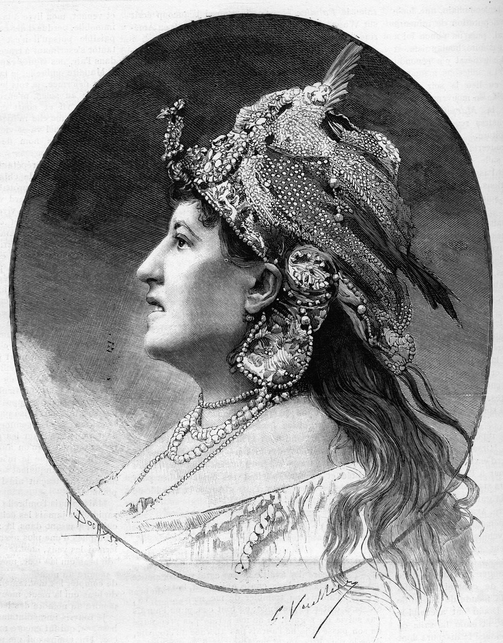 1888 yılında mektup kadın Judith Gauthier (1845-1917) portresi. by Unknown artist