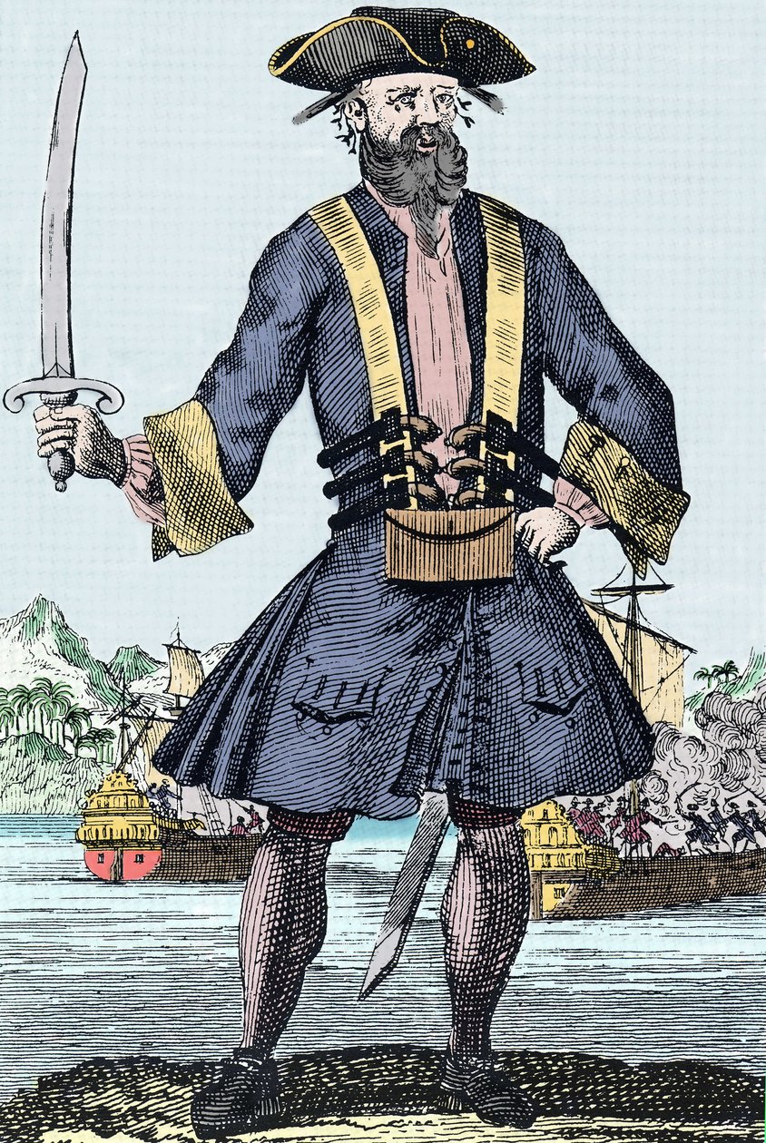 Korsan portresi Edward Teach dit Barbenoire (Karasakal veya Karasakal by Unknown artist