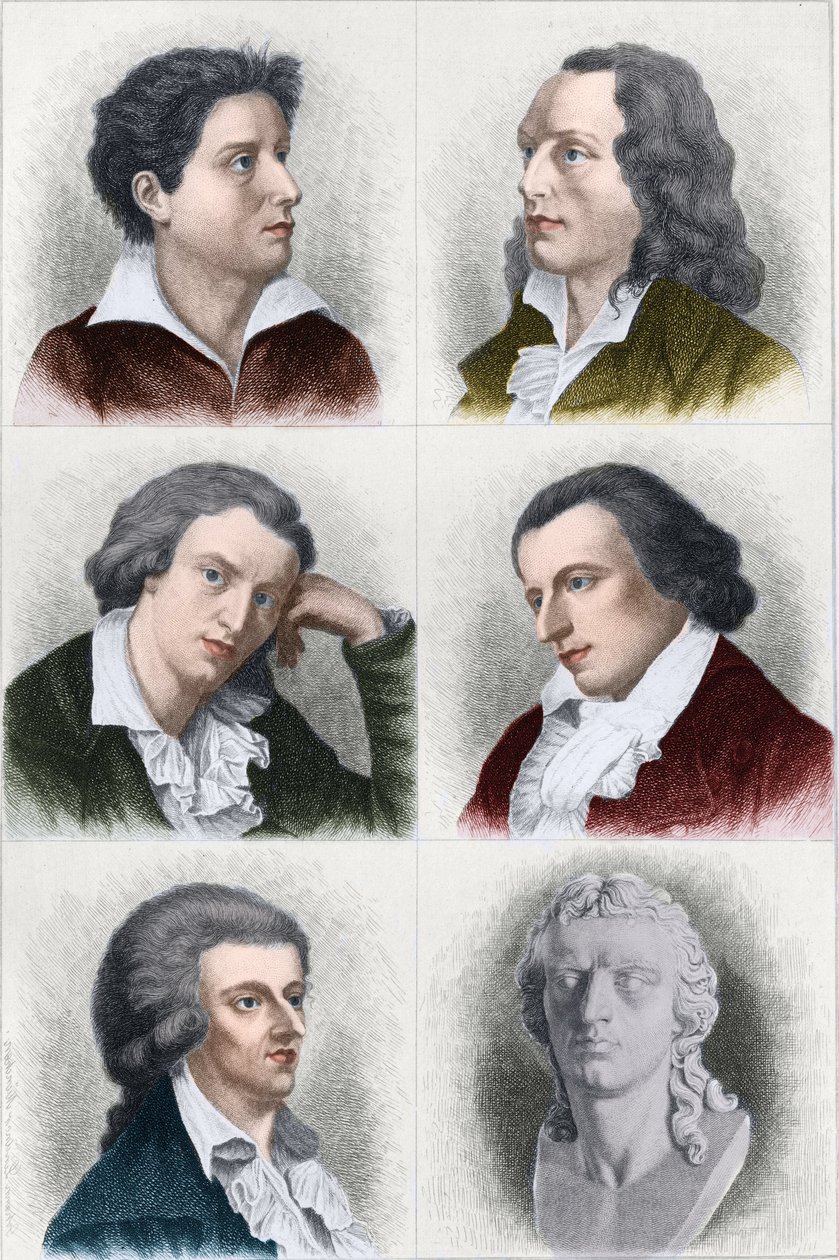 Friedrich von Schiller (1759-1805), Alman şair ve yazar portreleri. by Unknown artist