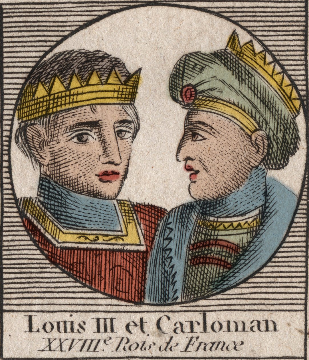 Louis (863/65-882) 879 ve 882 arasında Frank Kralı ve Carloman II (866-884), 879-884 arasında Frank Kralı - Batı Francia Kralı II. Louis ve Batı Kralı II. Carloman