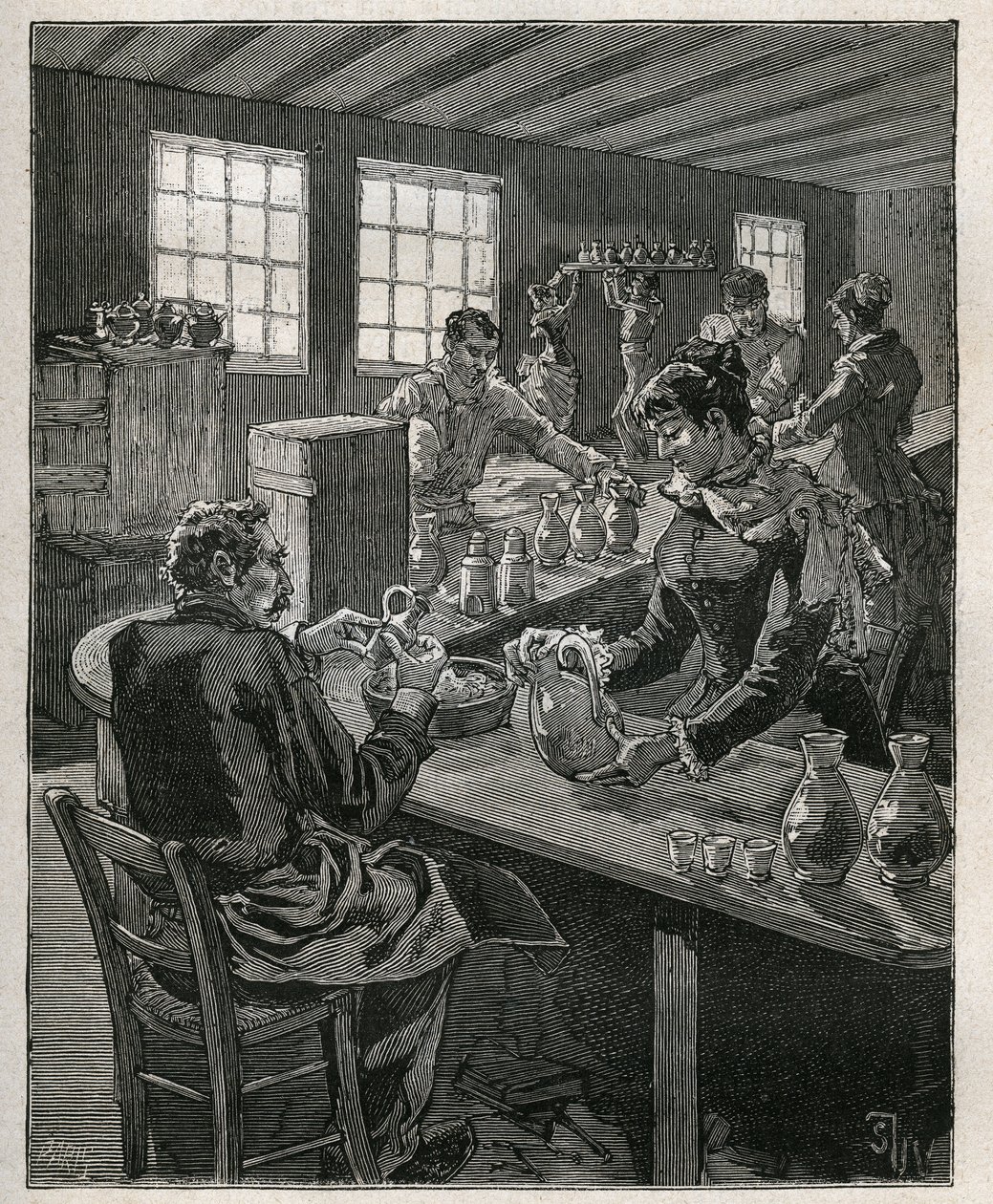 Çömlekçilik: çanak çömlek doldurmak. Adolphe BITARD