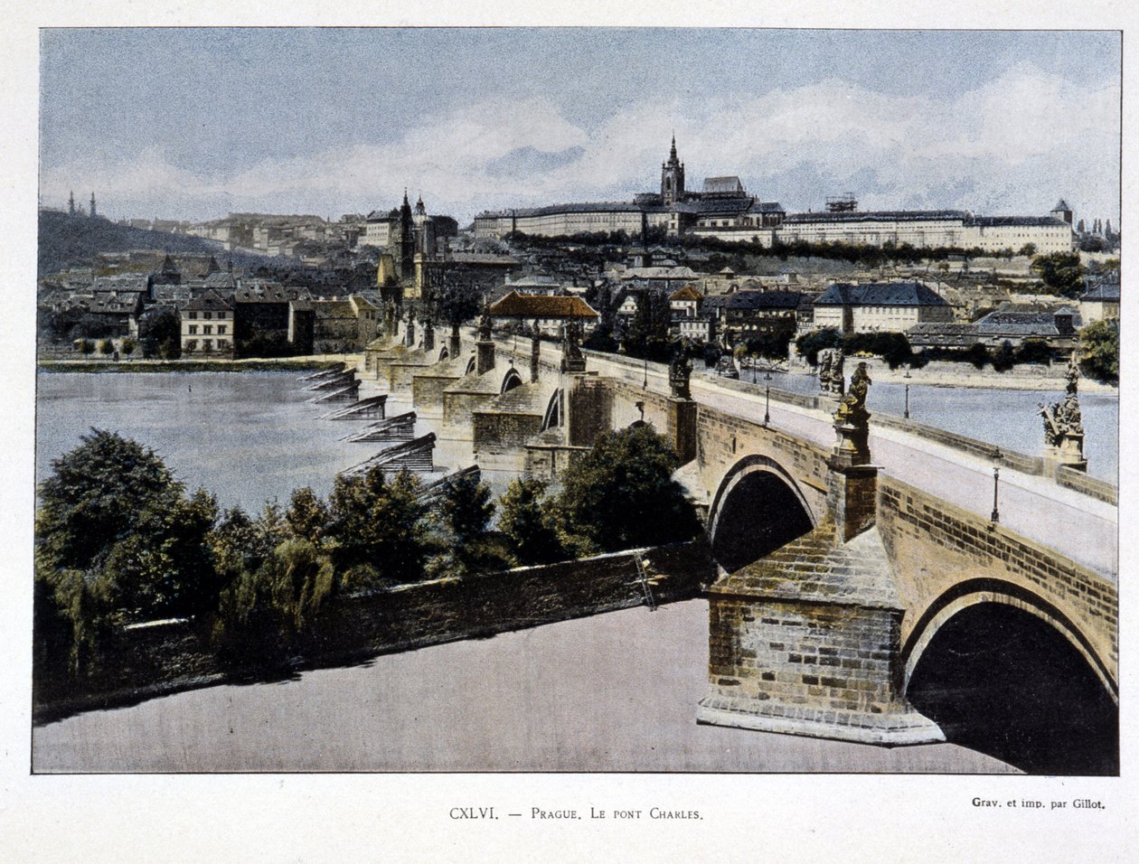 Prag, Charles Köprüsü, 19. yüzyılın sonlarında by Unknown artist