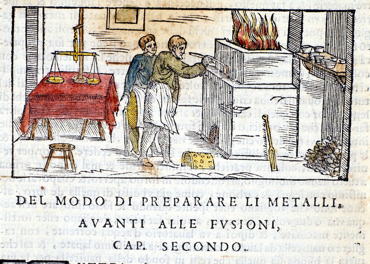 Eritme için metalin hazırlanması - Biringuccio