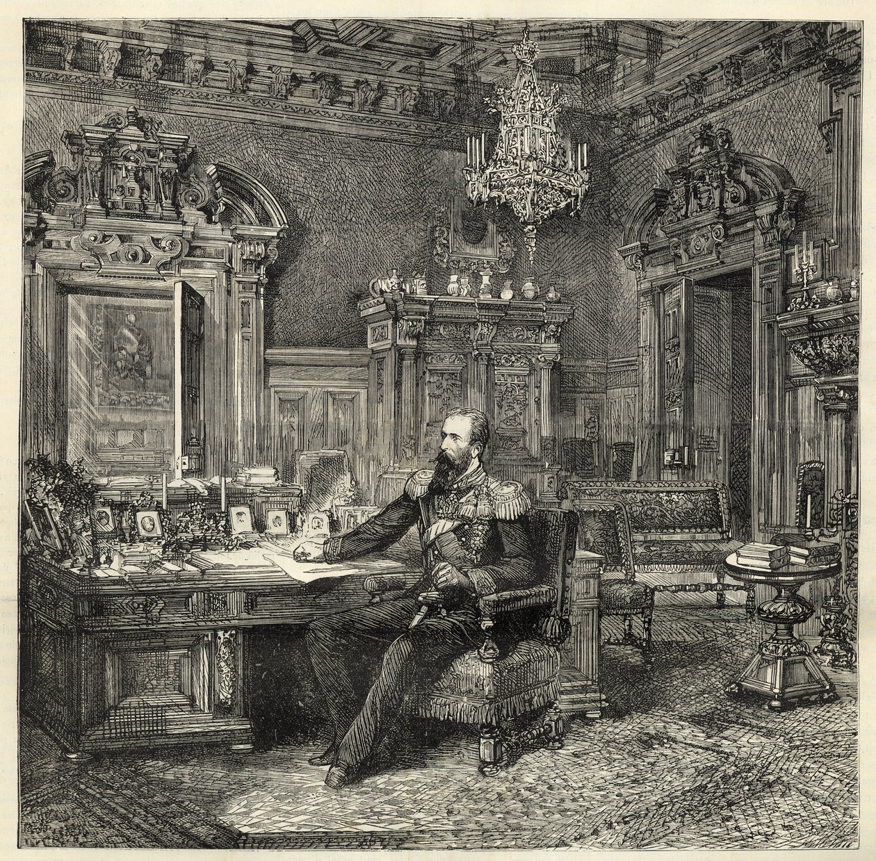 Bulgaristan Prensi Alexander (1857-1893), çalışma odasında - Battenberg Alexander - Bulgaristan