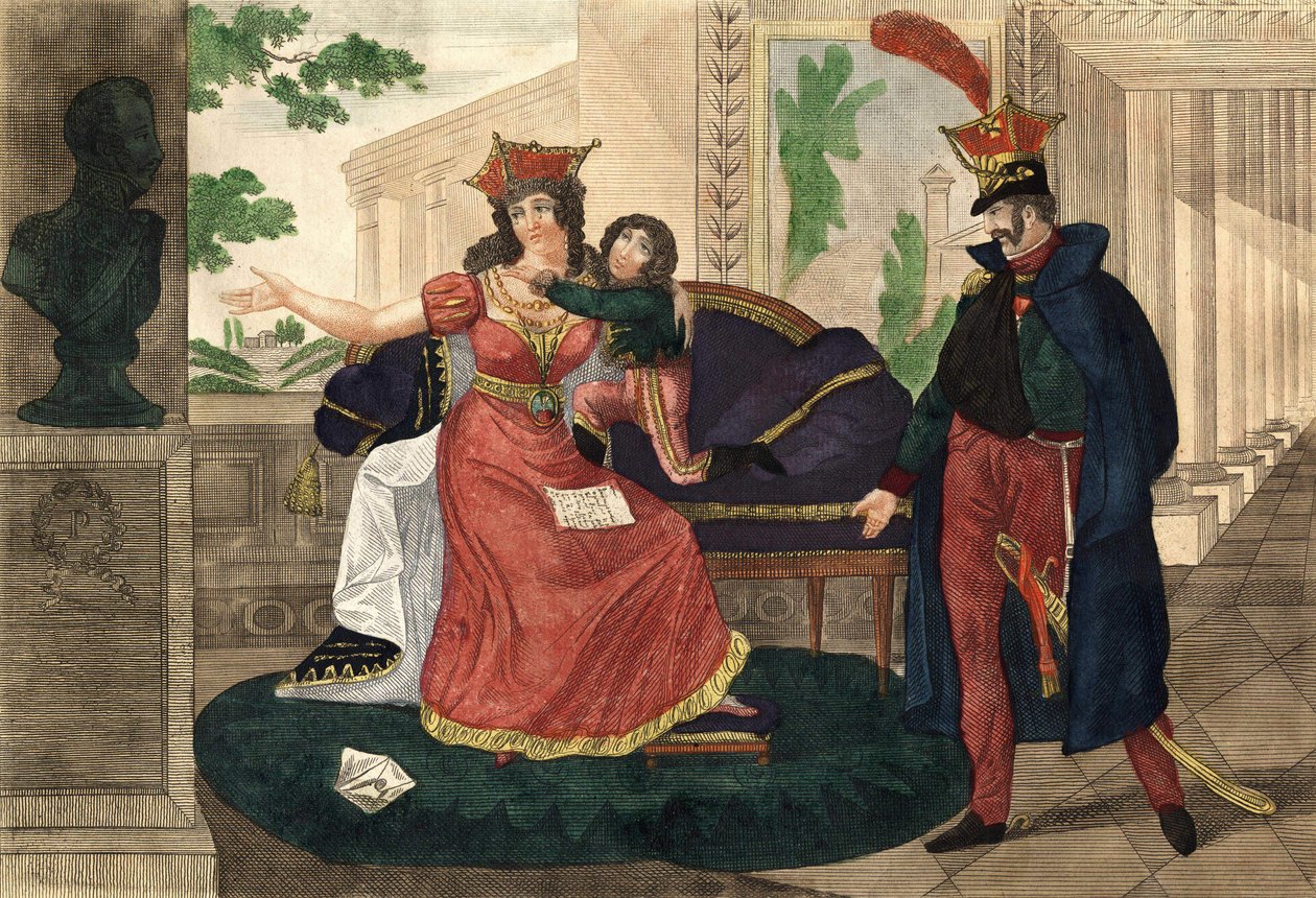 Prenses Poniatowski kocasının ölümünü öğreniyor - Zamanın gravürü by Unknown artist