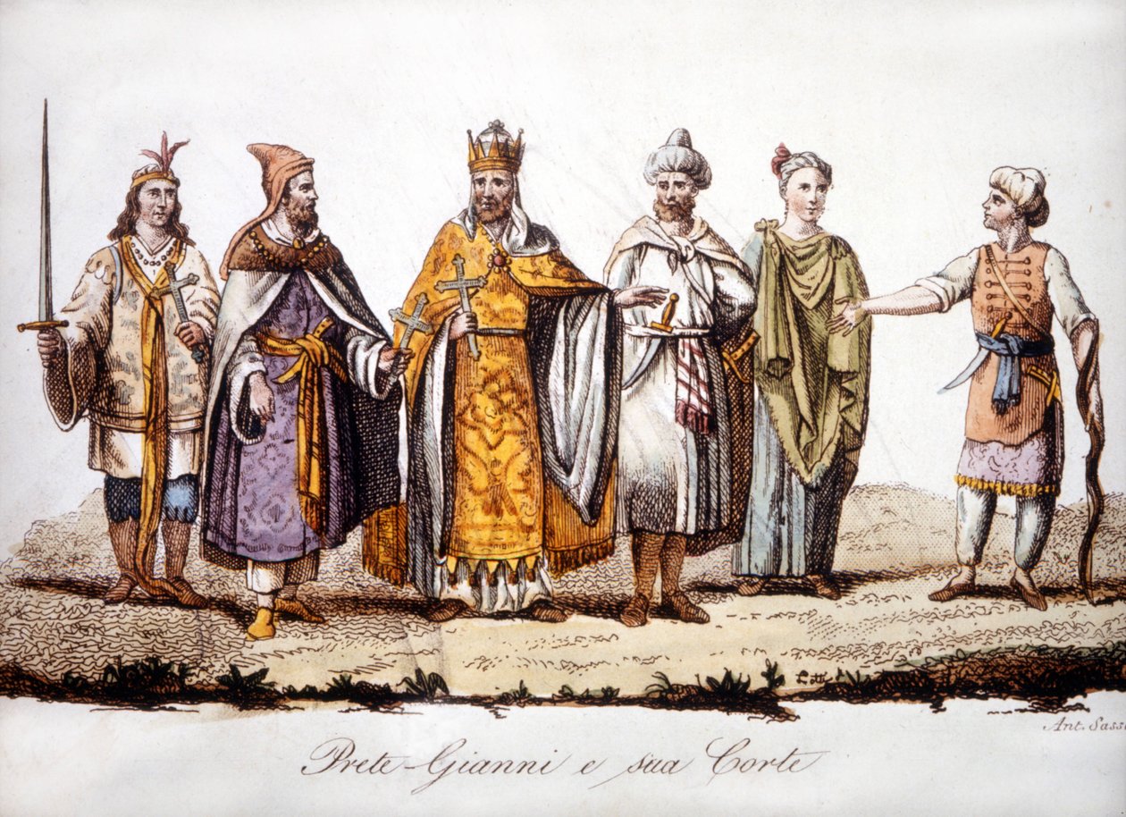 Pritre Jean ve sarayı. Gravür sd 19. yüzyılın başlarında. by Unknown artist