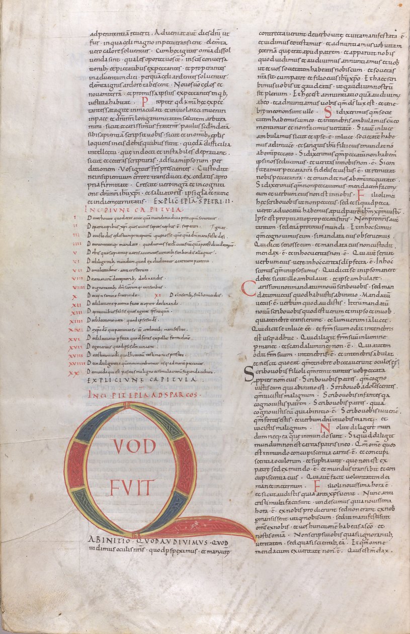 Quod fuit ab initio, Illuminated Initial by Unknown artist