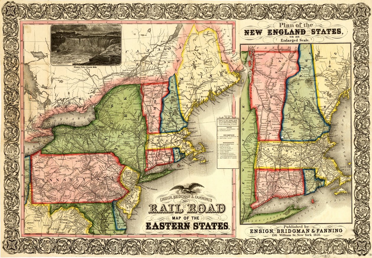 Doğu Eyaletleri Demiryolu Haritası, New England by Unknown Artist