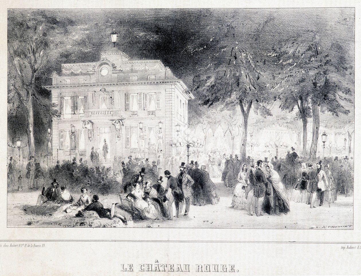 Kırmızı kalenin önünde resepsiyon. by Unknown artist