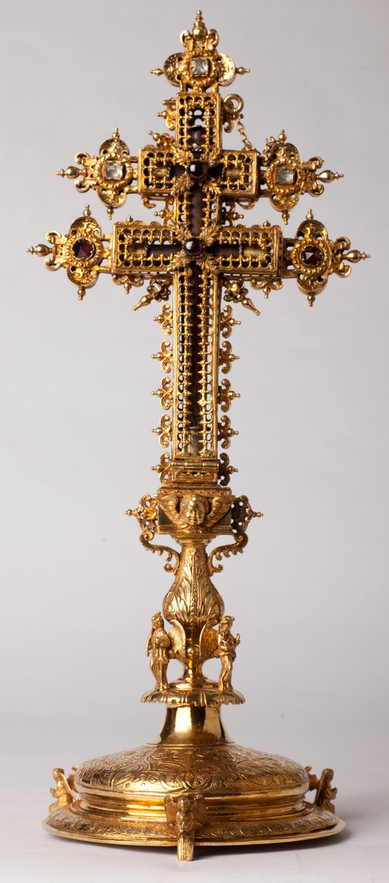 Reliquary çapraz. Juwels ile metal işleme. Köken manastırı (Saint-Amand Tournai, eski Elnone. 16. yüzyıl. by Unknown artist