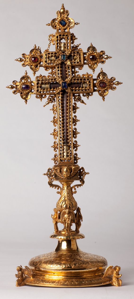 Reliquary çapraz. Juwels ile metal işleme. Köken manastırı (Saint-Amand Tournai, eski Elnone. 16. yüzyıl. by Unknown artist