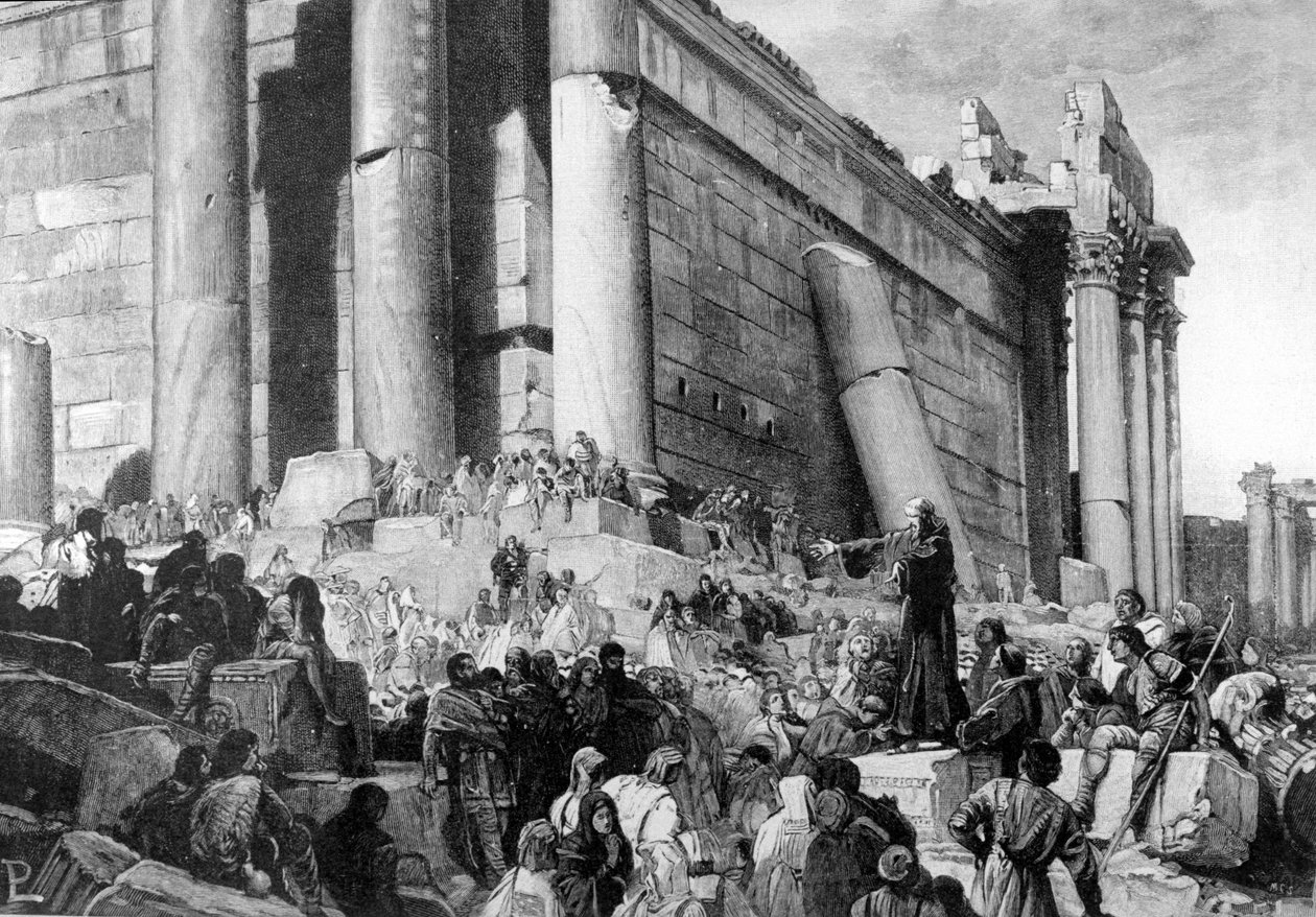 Vaaz sırasında İtalyan siyasi ve dini reformcu Arnaud de Brescia