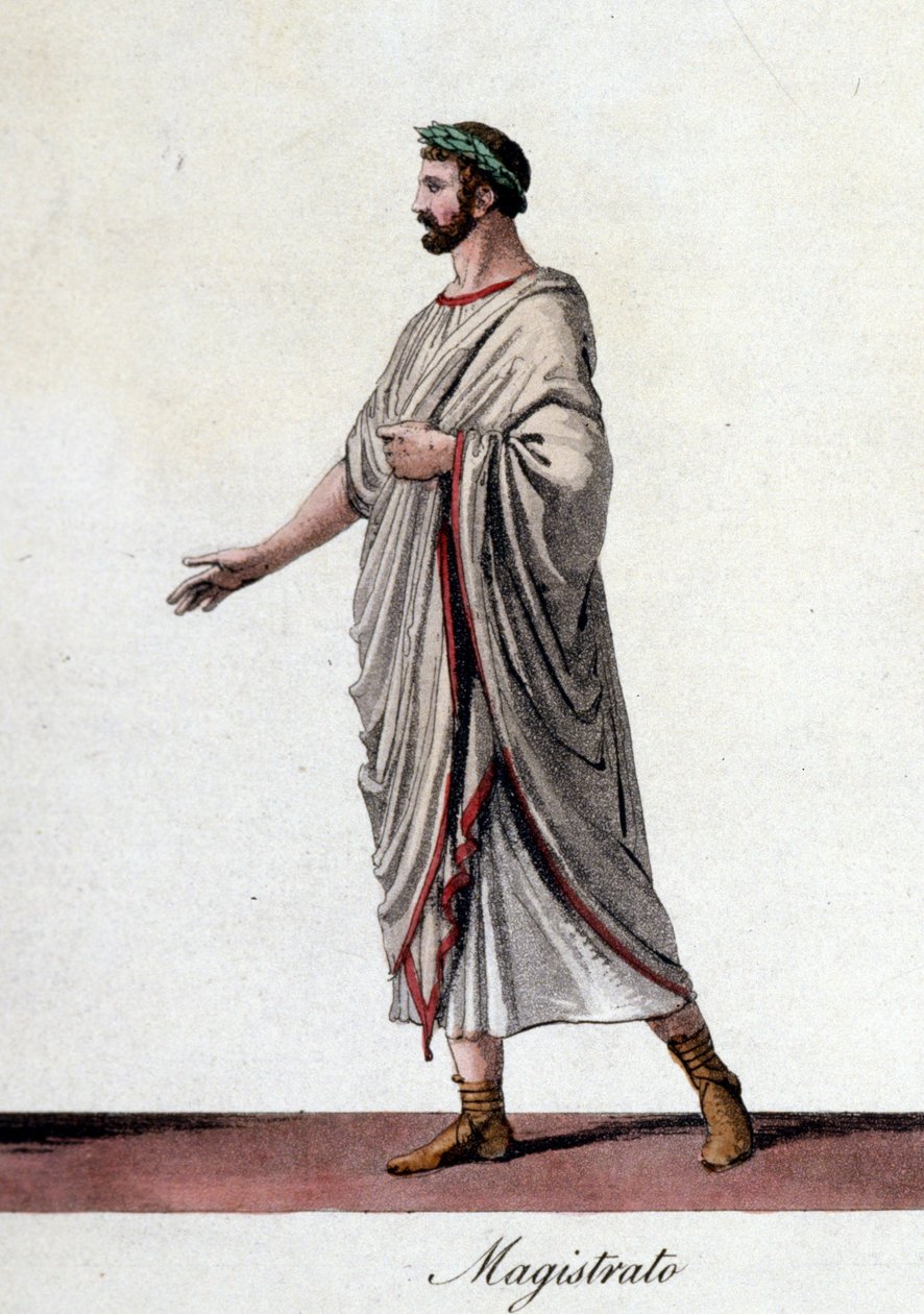 Bir Roma sulh hakiminin temsili. 19. yüzyılın başından itibaren gravür. by Unknown artist