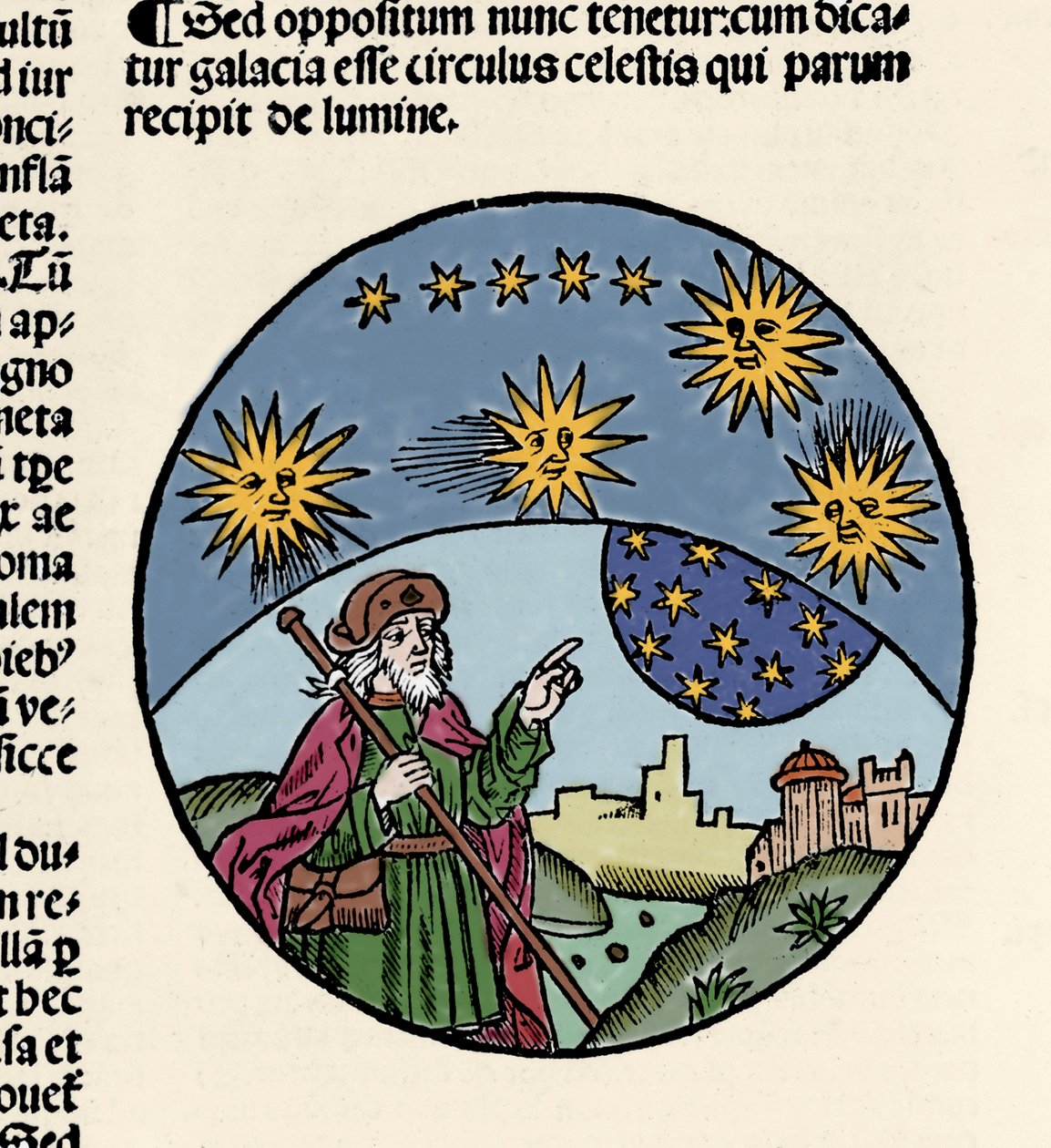 Yıldızları gösteren Yunan filozof Aristoteles