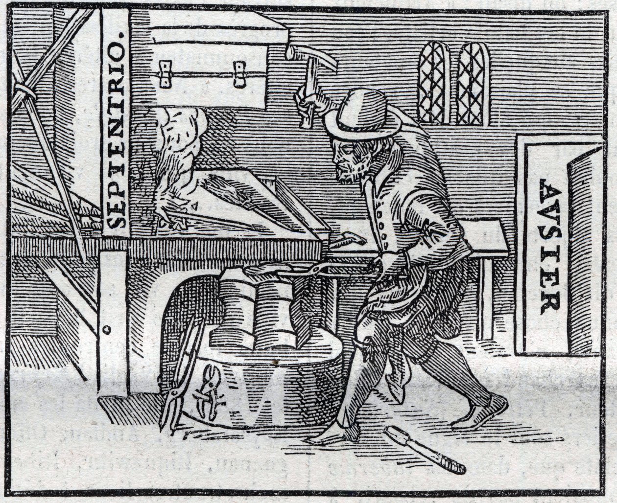 William Gilbert (veya William Gylberde) tarafından 1600 “De Magnete, Magneticisque Corporibus, et de Magno Magnete Tellure” (veya Manyetizma ve Manyetik Cisimler ve Dünyanın Büyük Mıknatısı) tarihli eserin gravürünün reprodüksiyonu by Unknown artist