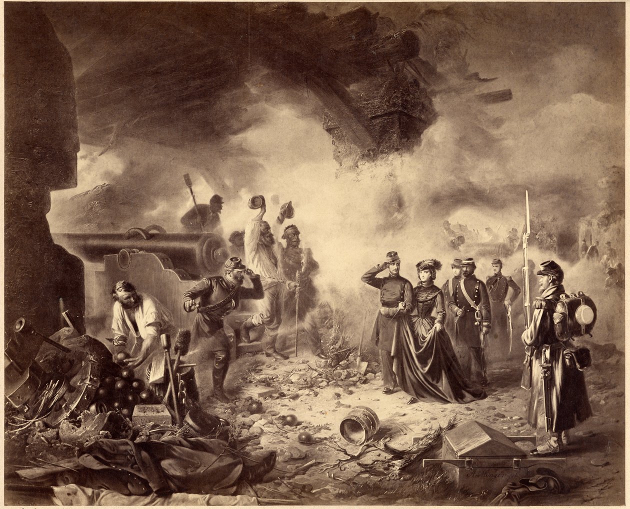 Risorgimento - Gaeta kuşatması, 1860-1861. Birleşme dönemi, İtalya, 19. yüzyıl. Marie-Sophie by Unknown