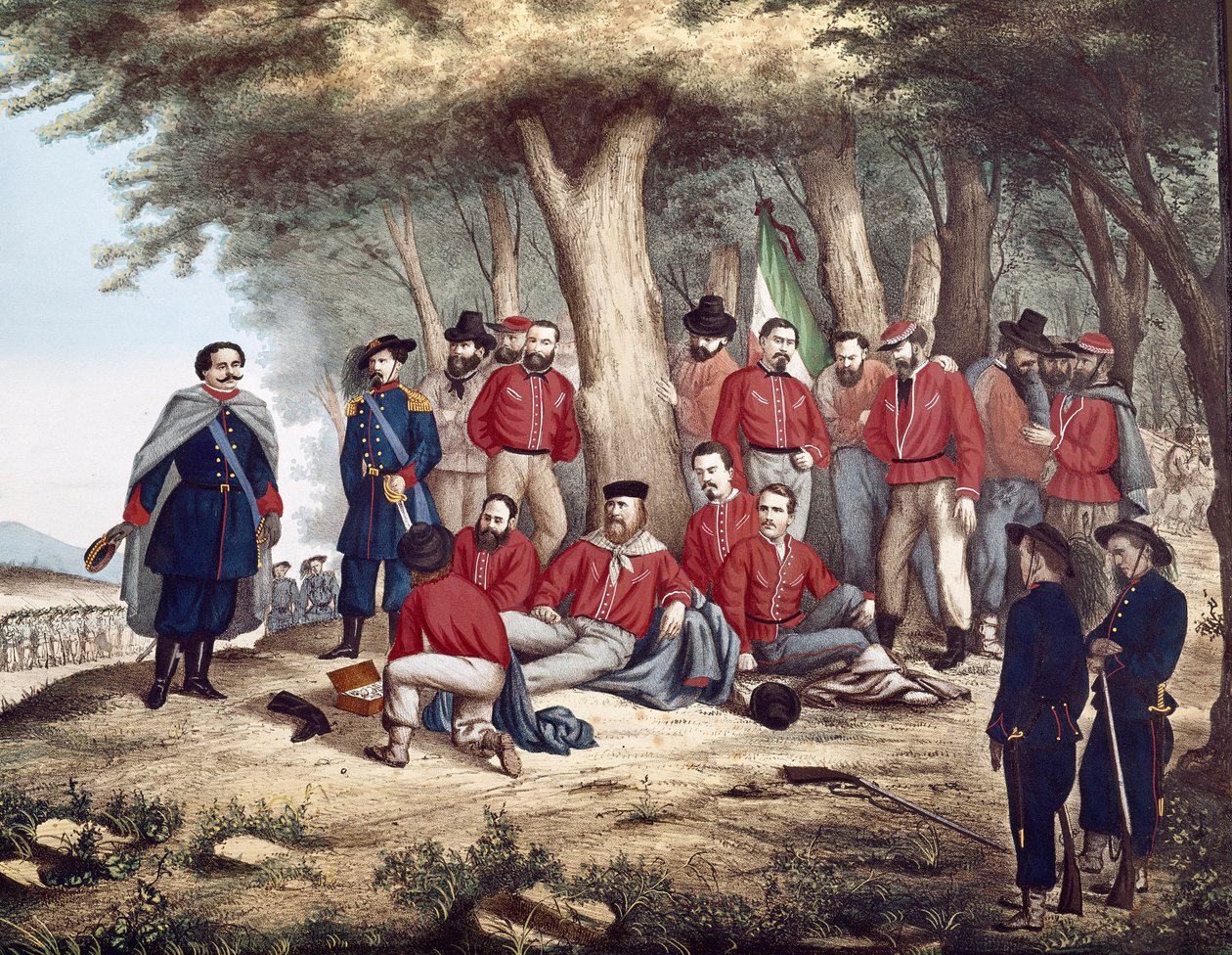 Risorgimento: "İtalyan vatansever Giuseppe Garibaldi (1807-1882) Aspromonte
