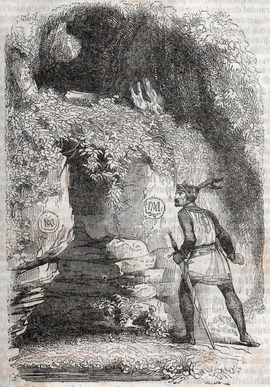 Roland, Medor (Medoro) ve Angelique (Angelica) figürlerini bulur - Ludovico Ariosto