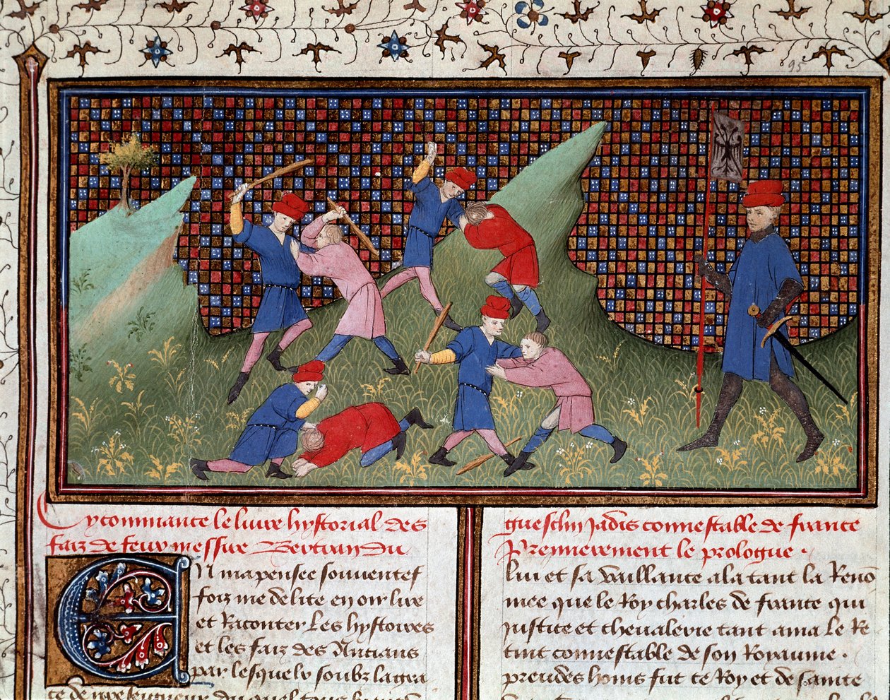 Danimarkalı Ogier tarafından Roman: “” Bertrand du Guesclin Chronicle” (Bayan 490) 1405 Musee Conde, Chantilly
