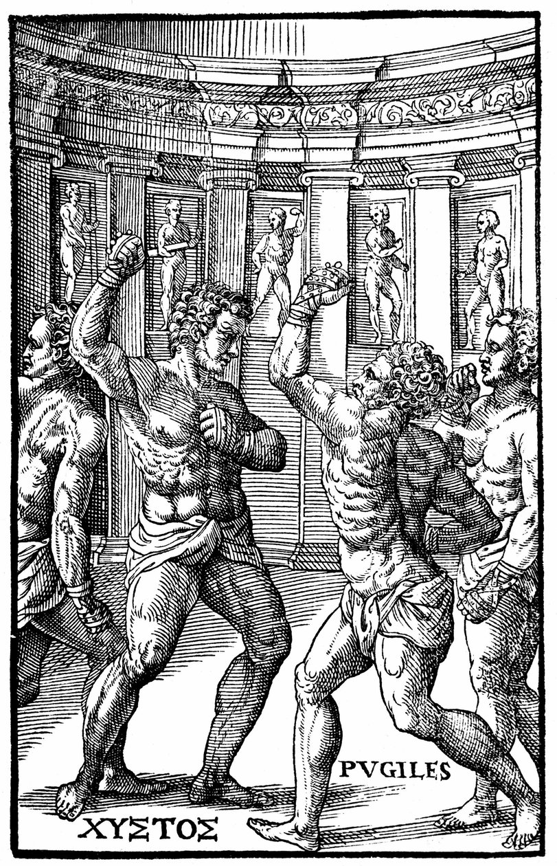 Romalı güreşçiler - "Hieronymi Mercurialis de Arte Gymnastica", Venedik baskısında by Unknown artist