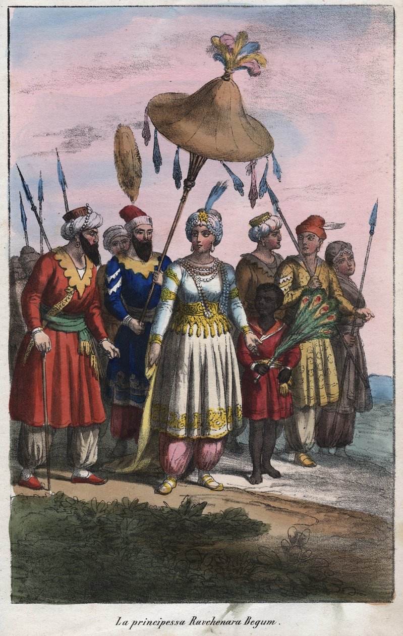 Roshanara Begum 1617-1671 (Roshan Ara Begum) - Babür İmparatorluğunun İmparatorluk Prensesi - Evrenin Tüm Halklarının “” Gümrük ve Gümrüklerinden gravür. Bu, hükümetin, yasaların, milislerin, en krallardan tüm ulusların dininin tarihidir. by Unknown artist