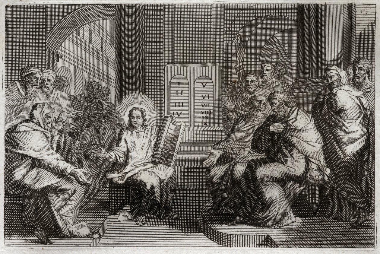 Royaumont İncil, Yeni Ahit: Doktorlar Arasında Tapınakta İsa. by Unknown artist