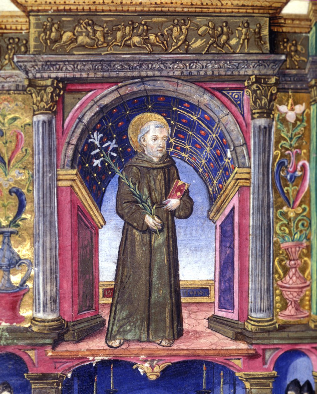Padua Aziz Anthony (san antonio di padova). 15. yüzyıl el yazması. Braidense Ulusal Kütüphanesi. Milano by Unknown artist