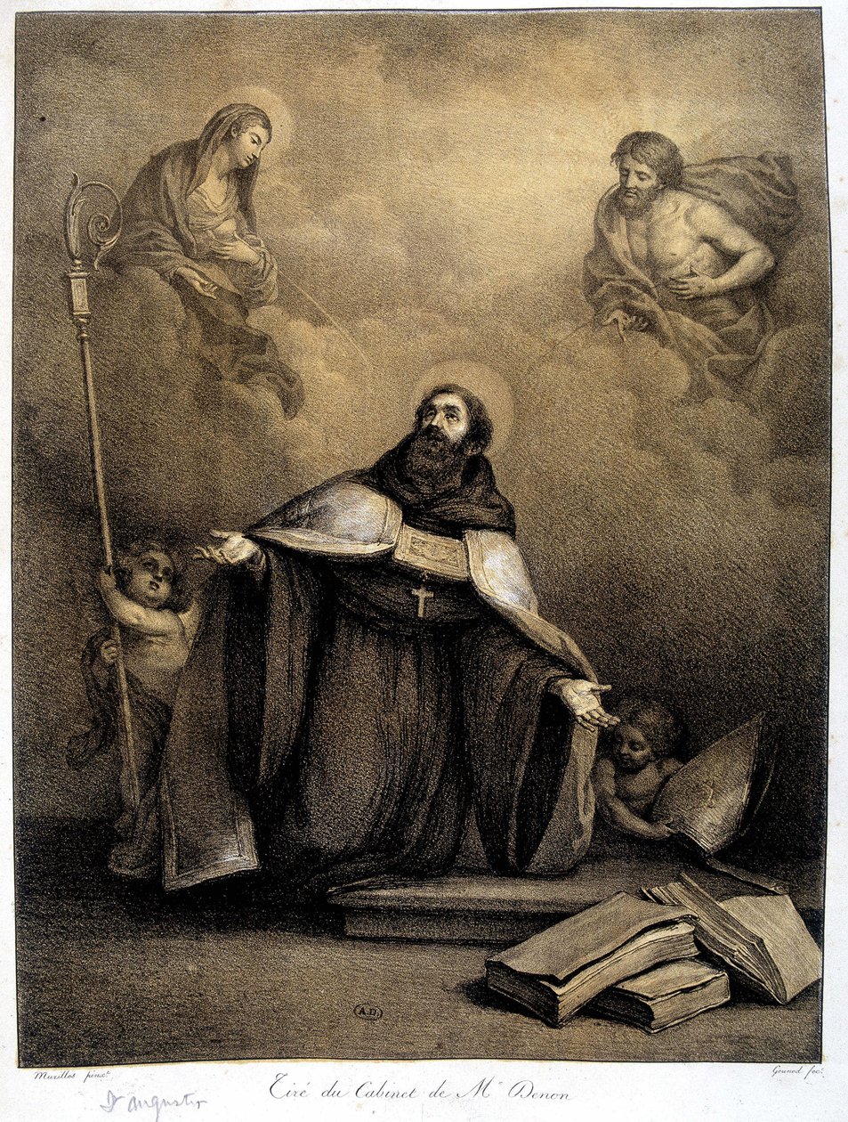 Aziz Augustine (354-430) - 19. yüzyıl by Unknown artist