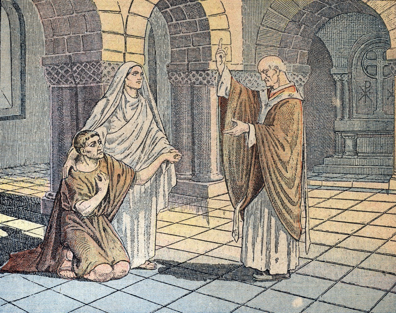 Hippolu Aziz Augustine (354-430) ve annesi Sainte Monique, Milano