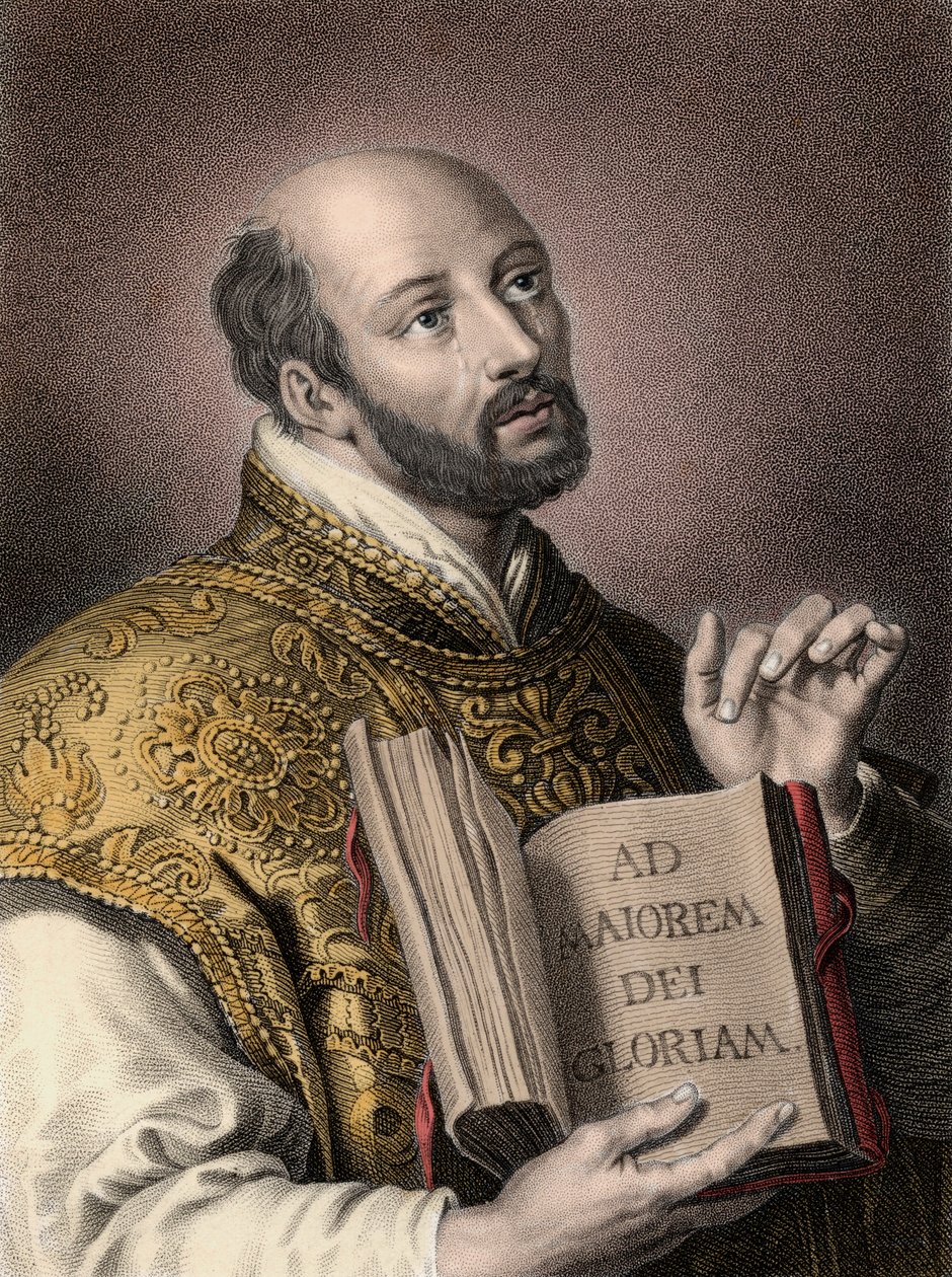 Loyolalı Aziz Ignatius (1491-1556), İspanyol ilahiyatçı, elinde İsa Derneği