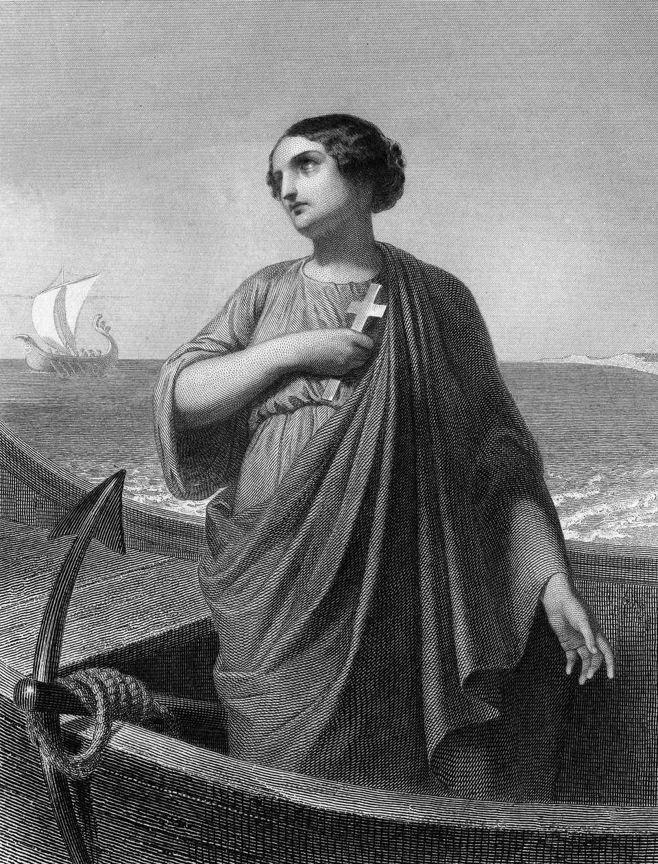 Saint Paule.Roman Patrician (347 - 404) - ““ Kutsal Kadınlar ””da. 1852. by Unknown artist