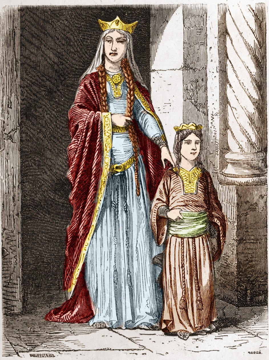 Sainte Bathilde (veya Batilde, Bathylle, Beaudour) (626-680), Clotaire ile Frank Kraliçesi. Paul Lehugeur