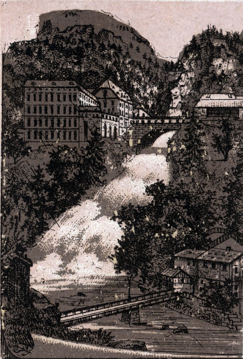 Salzkammergut, Avusturya: Gastein vadisinin görünümü. “” Dünya 168 görüş gösteriyor”” Tarihsiz (19. yüzyılın sonu) by Unknown artist