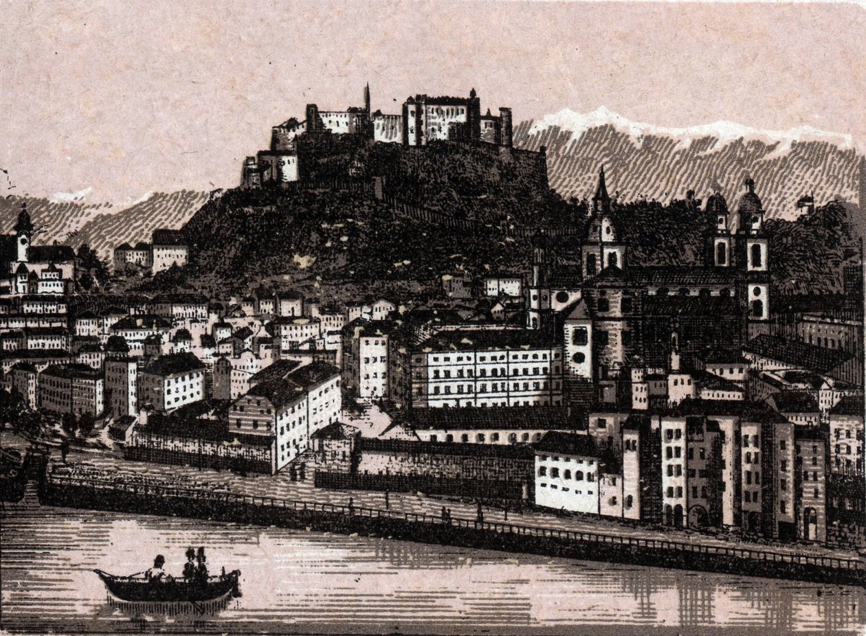 Salzkammergut Bölgesi, Avusturya: salzburg von kapuzinergarten. “” Dünya 168 görüş gösteriyor”” Tarihsiz (19. yüzyılın sonları) by Unknown artist