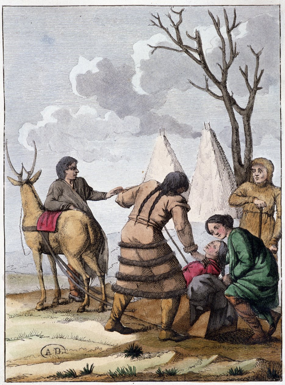 Samoyed evliliği (Moğol kökenli göçebe insanlar), deb. 19. yüzyıl by Unknown artist